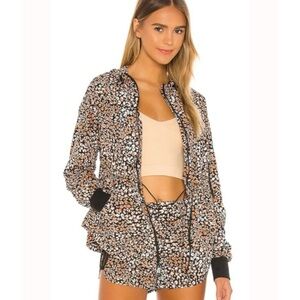 Free People Movement Run Wild Jacket Womens Size XS Leopard Print Lightweight